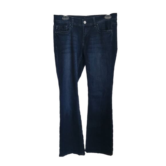 Women Jeans Size 6R White House Black Market Boot Leg Embroidered Pockets - Picture 1 of 10